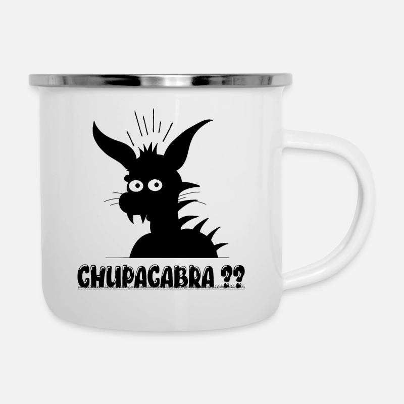 Chupacabra Illustration de dessin animé minimale drôle - Tasse émaillée - blanc