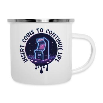 Coin To Continue Life Insert – Retro Arcade Neon - Camper Mug - white - Right