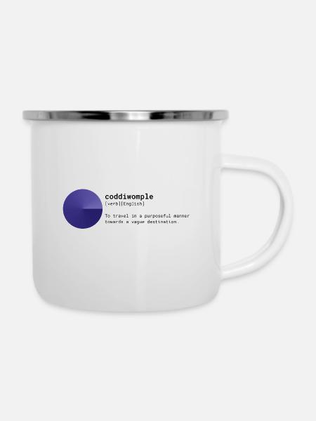Coddiwomple - Emaille-Tasse - Weiß