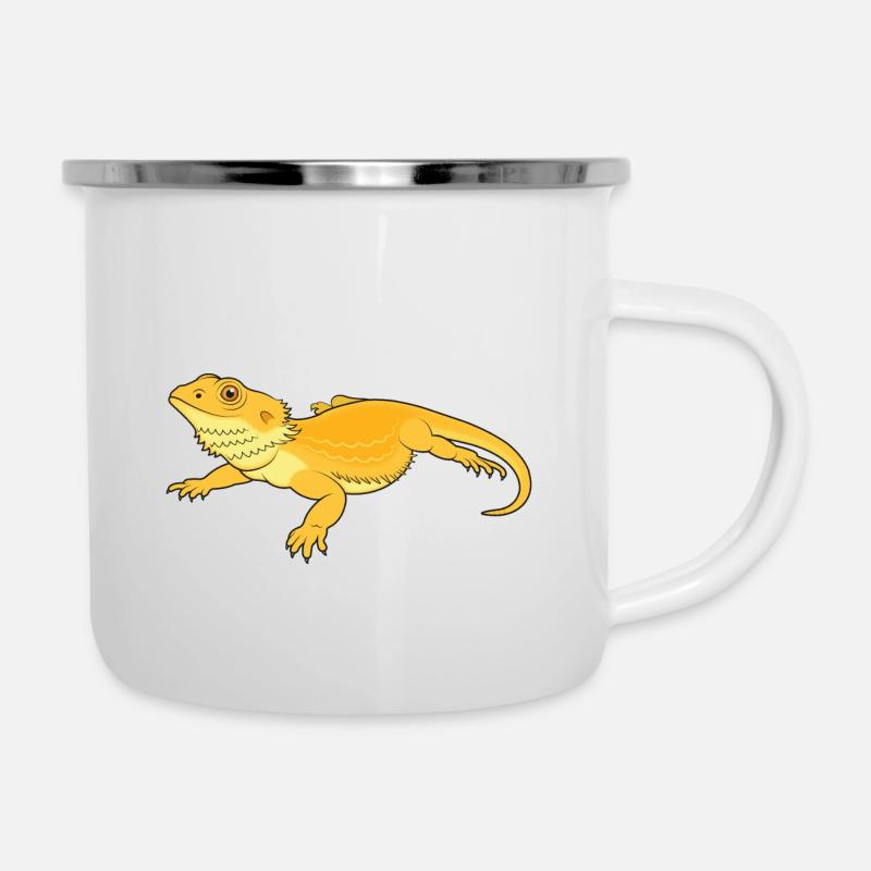 Bartagama nehmen Sie es ruhig - Emaille-Tasse - Weiß