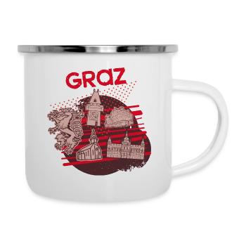 Ville de Graz - Tasse émaillée - blanc - Droite