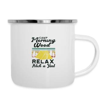 Camp Morning Wood - Emaille-Tasse - Weiß - Rechts