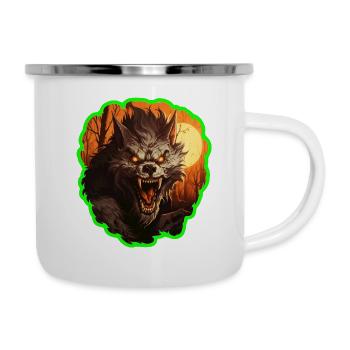 Loup-garou d’Halloween - Tasse émaillée - blanc - Droite