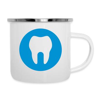 Zahn - Emaille-Tasse - Weiß - Rechts