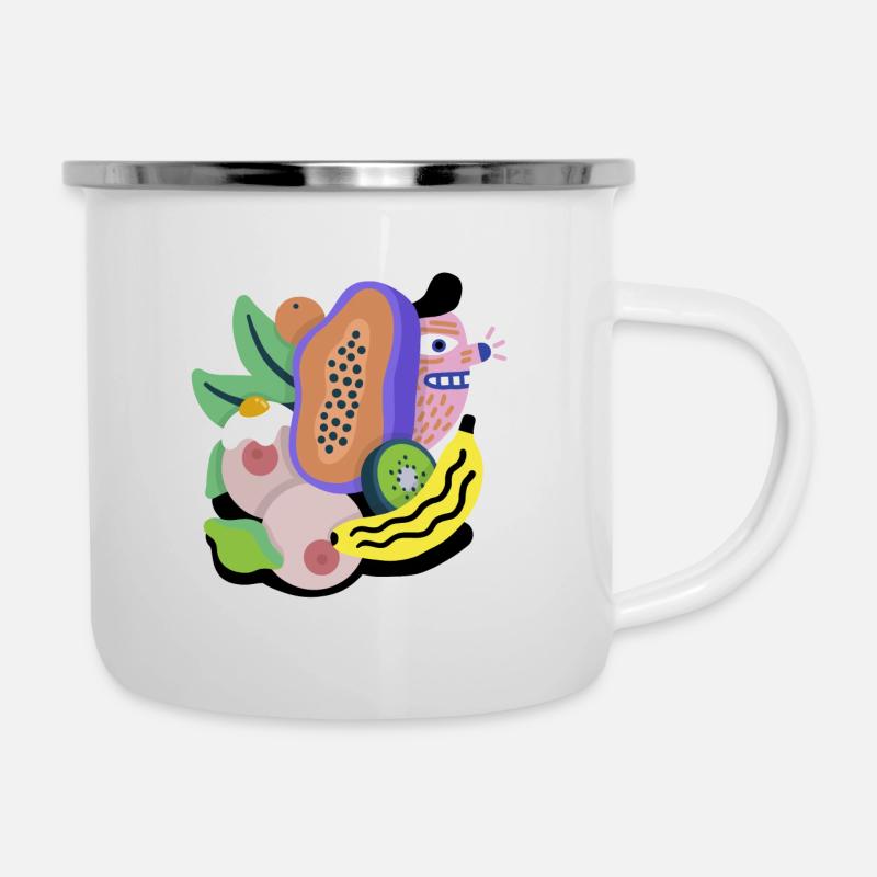 drôle de nature morte - Tasse émaillée - blanc