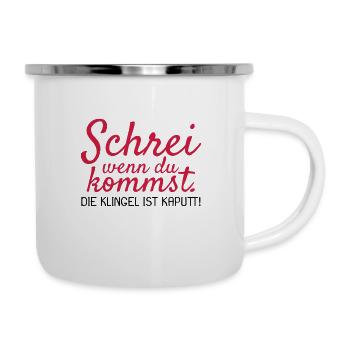 Orgasmus Versauter Spruch lustig ab 18Geschenk - Emaille-Tasse - Weiß - Rechts