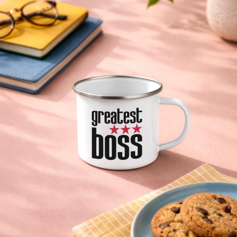 Bester Boss Emaille-Tasse