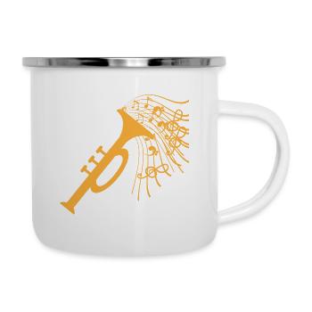 Trompete. - Emaille-Tasse - Weiß - Rechts