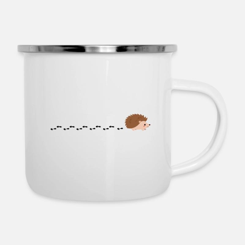 Hedgehog tracks - Camper Mug - white
