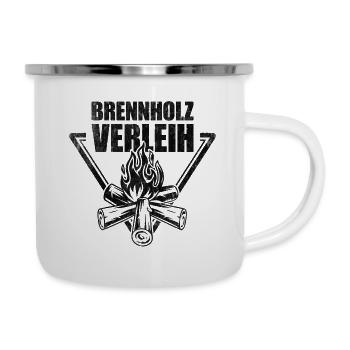 Brennholz Verleih - Emaille-Tasse - Weiß - Rechts