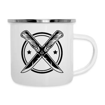 Couteau - Tasse émaillée - blanc - Droite