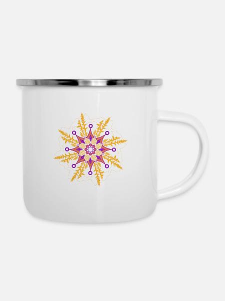 Stern - Emaille-Tasse - Weiß
