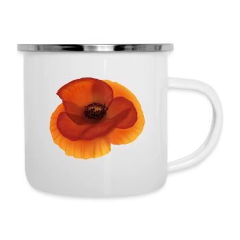 Mohn - Emaille-Tasse - Weiß - Rechts
