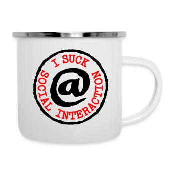 JE SUIS NUL À L’INTERACTION SOCIALE - Tasse émaillée - blanc - Droite