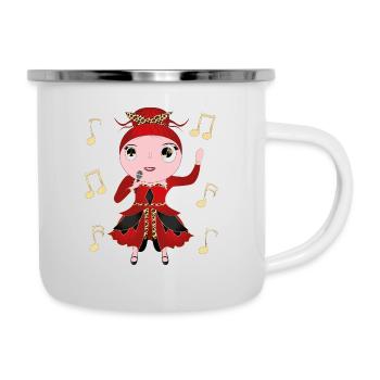 Maria - Emaille-Tasse - Weiß - Rechts