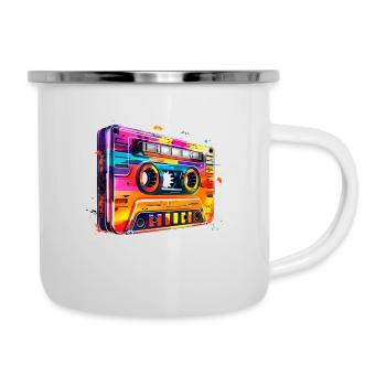 Kassette - Emaille-Tasse - Weiß - Rechts