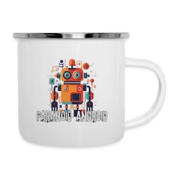 Paranoider Android T-Shirt - Einzigartiges Design - Emaille-Tasse - Weiß - Rechts