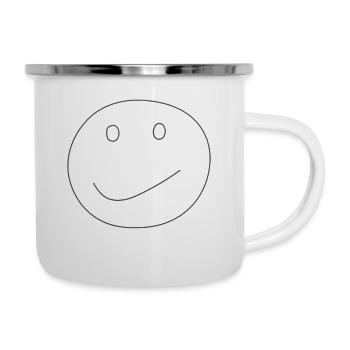 Lachendes Gesicht - Emaille-Tasse - Weiß - Rechts