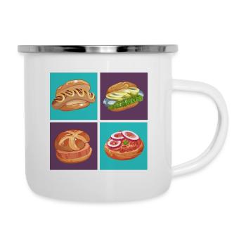 German Streetfood Kollektion - Emaille-Tasse - Weiß - Rechts
