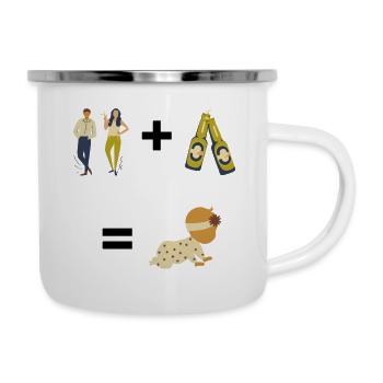 Drinken | Saufen | Party | Baby | Lustig| Fasching - Emaille-Tasse - Weiß - Rechts