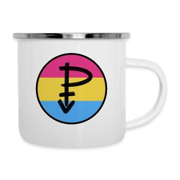 Emblème Pansexuel - Tasse émaillée - blanc - Droite