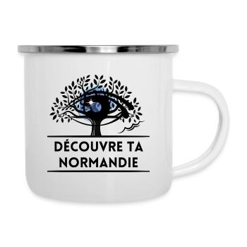 Entdecken Sie Ihre Normandie - Emaille-Tasse - Weiß - Rechts
