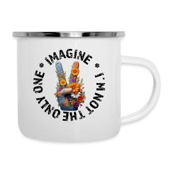 Imagine - Toleranz, Respekt und Frieden - Emaille-Tasse - Weiß - Rechts