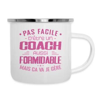 COACH Entraineur Sportif Cadeau Coach Formidable - Tasse émaillée - blanc - Droite