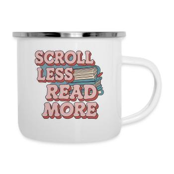 Scroll Less Read More 8 - Emaille-Tasse - Weiß - Rechts