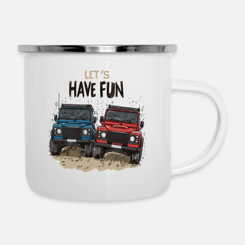 Defender Land 4x4 Rover Landy - Tasse émaillée - blanc