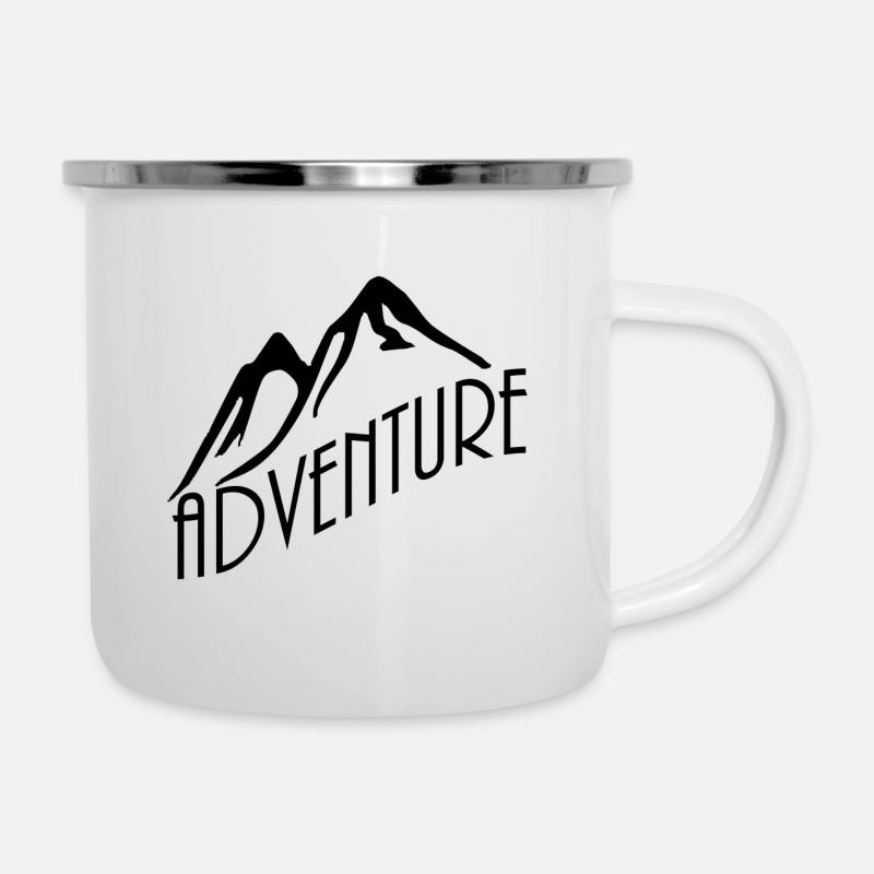 Adventure - Emaille-Tasse - Weiß