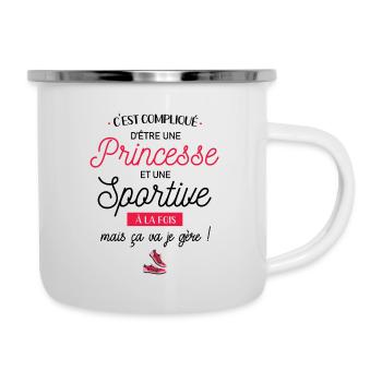 Princesse - Sportive - Tasse émaillée - blanc - Droite