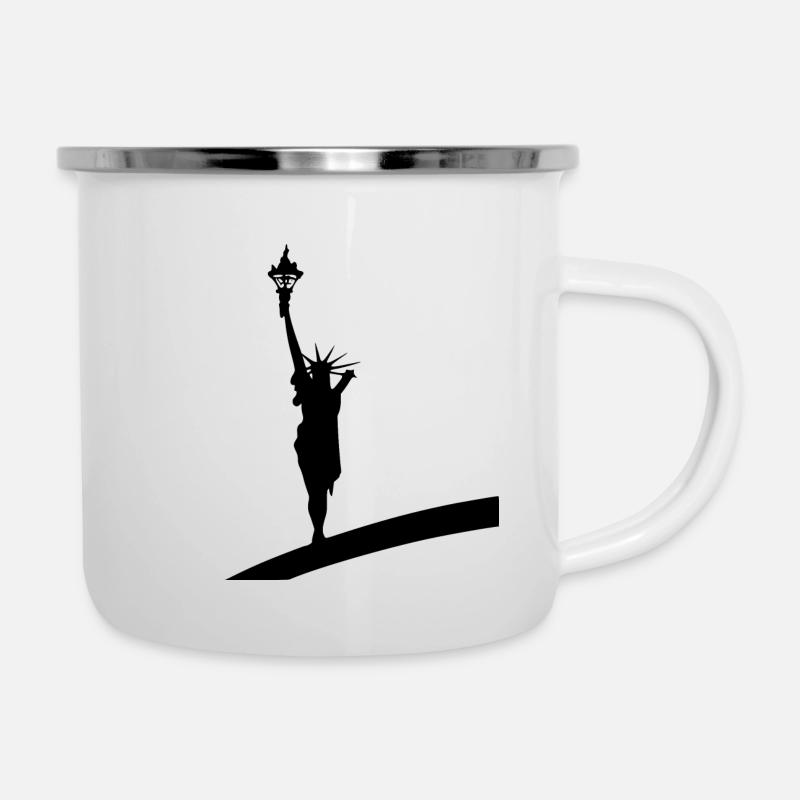 Abstract Statue of Liberty Amazon with fire - Camper Mug - white
