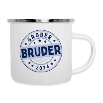 Ich werde Großer Bruder 2024 Loading Krone BÄM - Emaille-Tasse - Weiß - Rechts