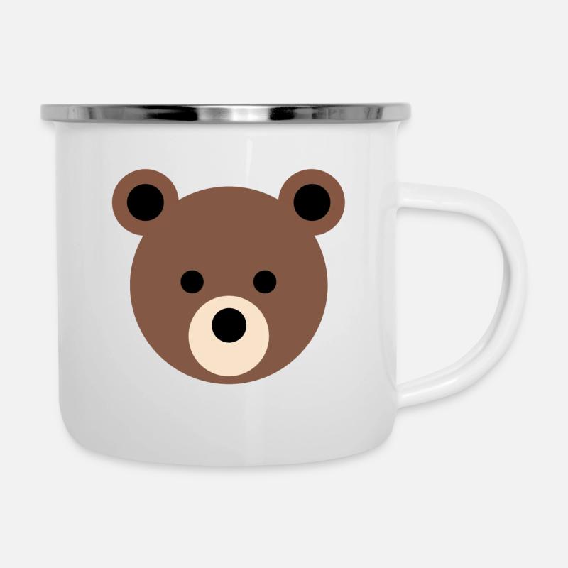 Bear's head made of circles - Camper Mug - white
