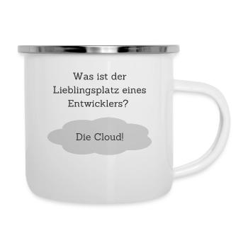 Lieblingsplatz: Die Cloud - Emaille-Tasse - Weiß - Rechts