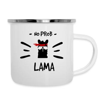 No Problama schwarz - Emaille-Tasse - Weiß - Rechts