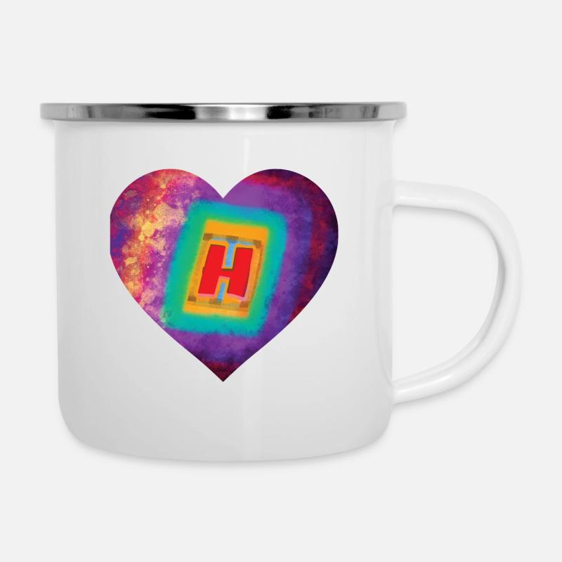 Servez-vous d'un grand H - Tasse émaillée - blanc