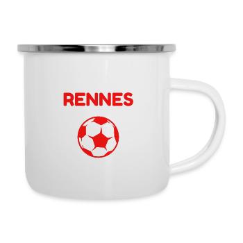 t-shirt rennes football cadeau noel - Tasse émaillée - blanc - Droite