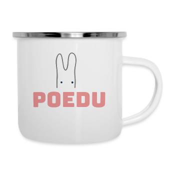 POEDU in Delicate Pink & Grey - Camper Mug - white - Right