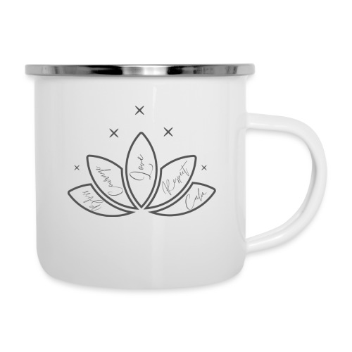 Bliss Courage Love Respect Calm - Emaille-Tasse