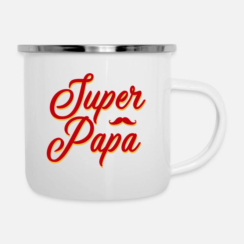 Super Daddy vintage mustache - Camper Mug - white