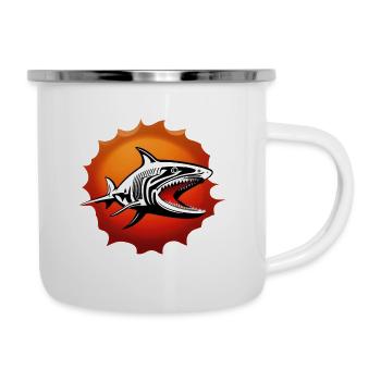 Haifisch - Emaille-Tasse - Weiß - Rechts