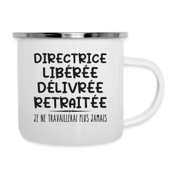 Directrice célèbre sa retraite avec humour cadeau - Tasse émaillée - blanc - Droite