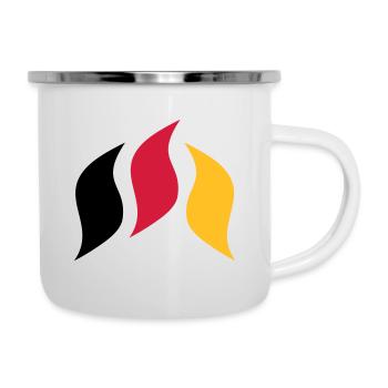 Country flames flag - Camper Mug - white - Right
