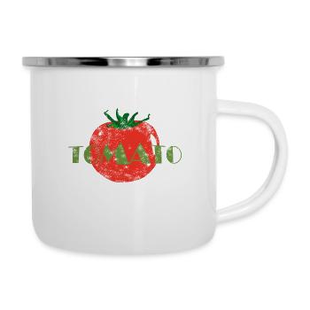 tomate - Tasse émaillée - blanc - Droite