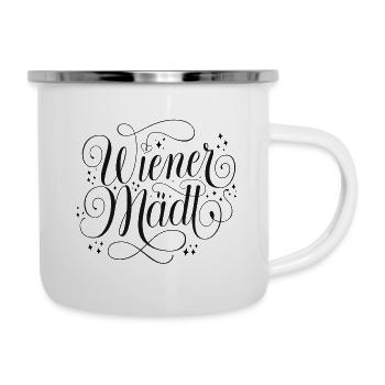 Wiener Mädl - Emaille-Tasse - Weiß - Rechts