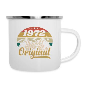 Original 1972 Vintage Geburtstagsgeschenk 1972 - Emaille-Tasse - Weiß - Rechts