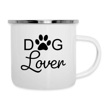 Chien amoureux des chiens cadeau amoureux des chiens - Tasse émaillée - blanc - Droite