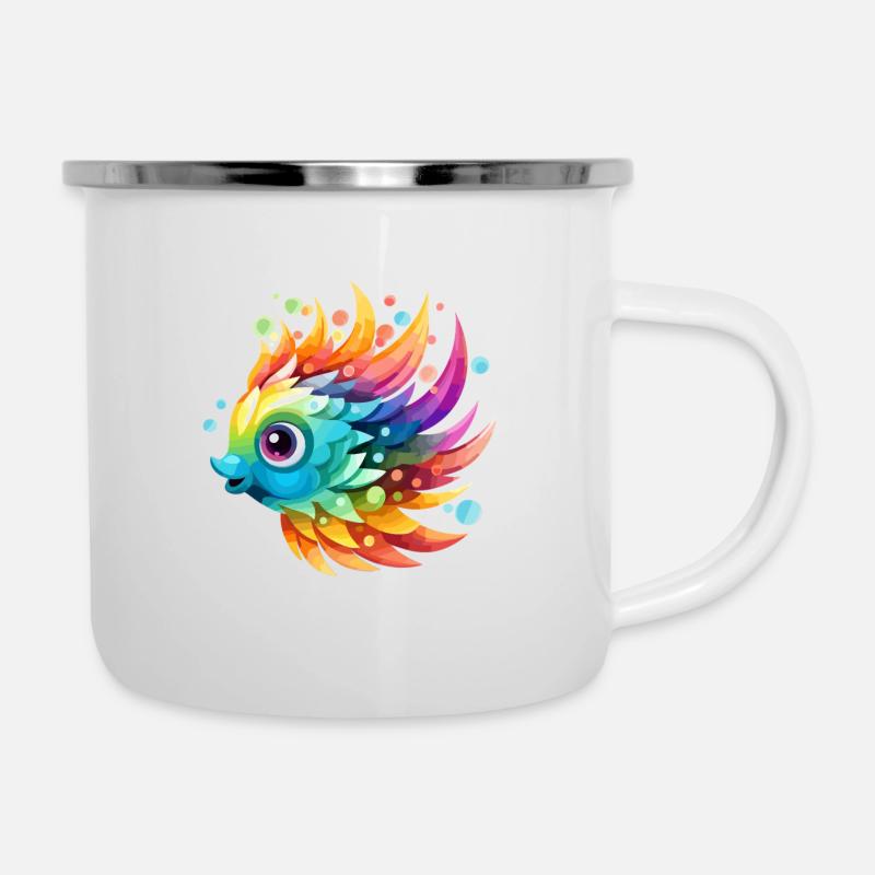 Funny Colorful Fish - Camper Mug - white